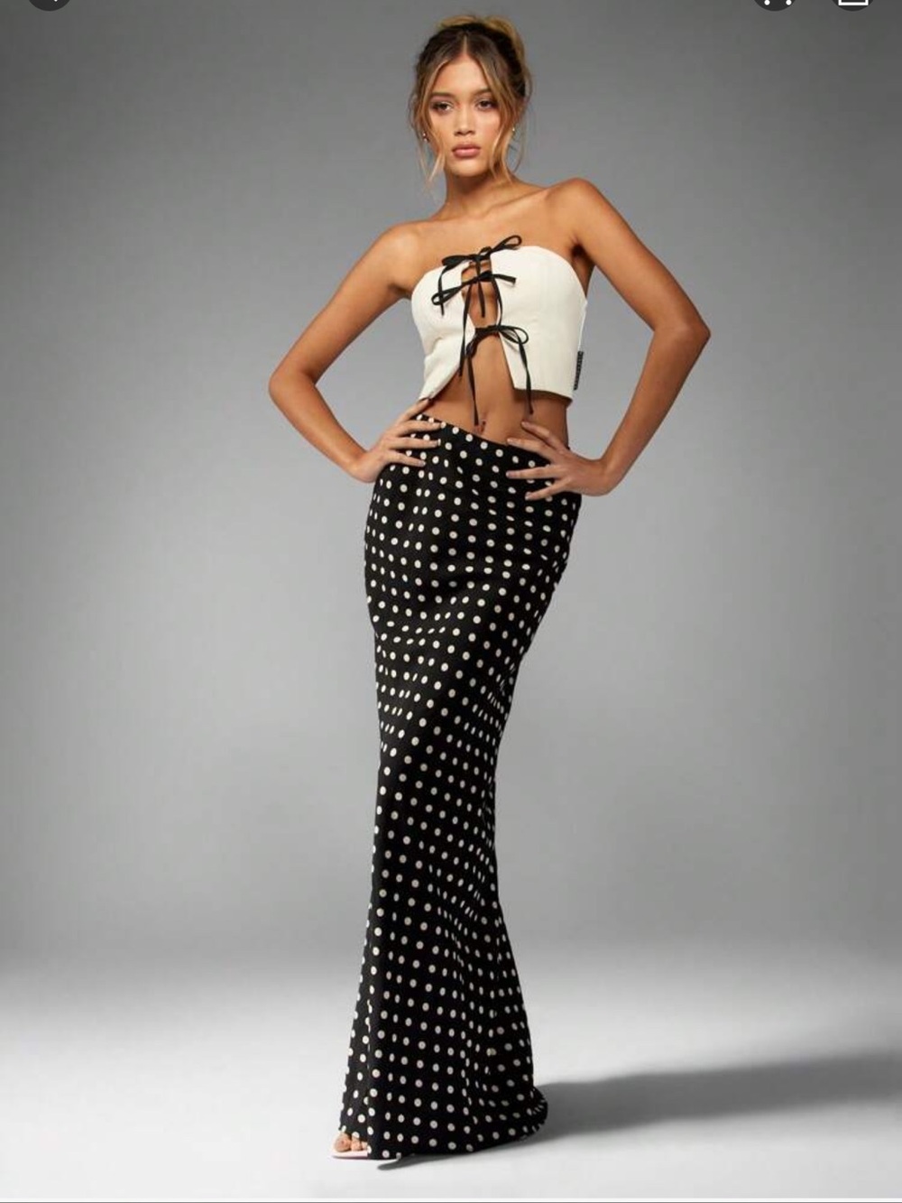 Missguided | Black Polka Dot Maxi Skirt